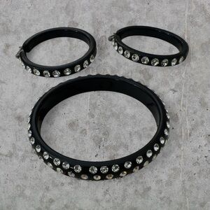 Black and Silver Rhinestone Jewelry Set